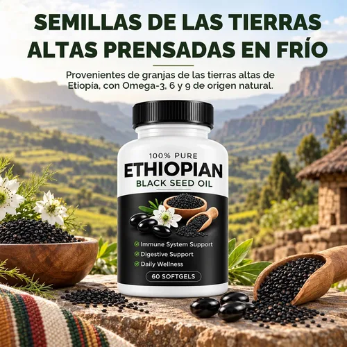 Vista 5 de Cápsulas de aceite de semilla negra etíope - 4.64% timoquinona, 60