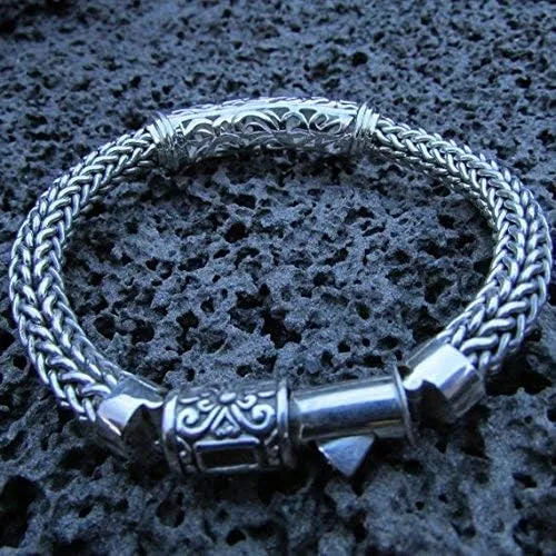 Vista 3 de Pulsera para hombre de metal plateado de regalo Manta Ray Stingray Turtle Hawaii Isla Grande