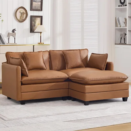 Vista 8 de Sofá modular en forma de nube de 113 pulgadas, sofás de asiento profundo de gran tamaño para sala de estar, sofá modular tapizado de chenilla