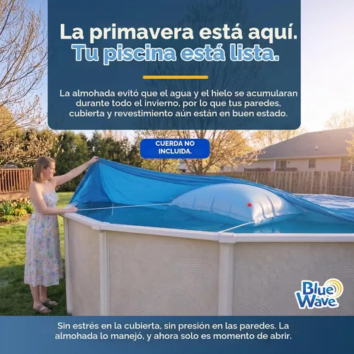 Vista 6 de Blue Wave Almohada de aire de 4 pies x 4 pies para piscina sobre el suelo