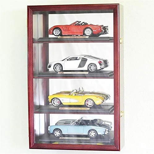 Vista 6 de Vitrina de modelo de automóvil fundido a presión a escala 1/18 con capacidad para 4 autos (acabado negro)