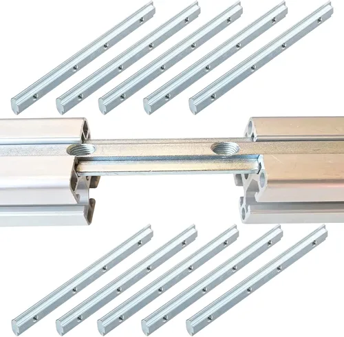 Vista 19 de 8 Conjuntos Perfiles de Extrusión de Aluminio Serie 10 Soportes de Esquina 1010 Conectores en L de Ángulo Recto de 90Grados con Tuercas y Pernos