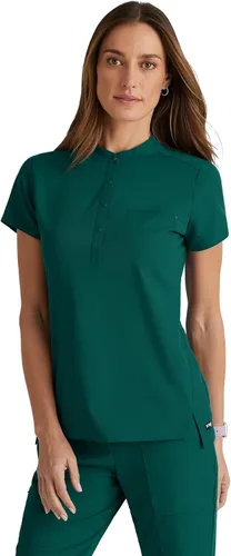 Vista 12 de BARCO Grey's Anatomy Spandex Stretch Direct - Camiseta médica para mujer, cuello a presión Bahama