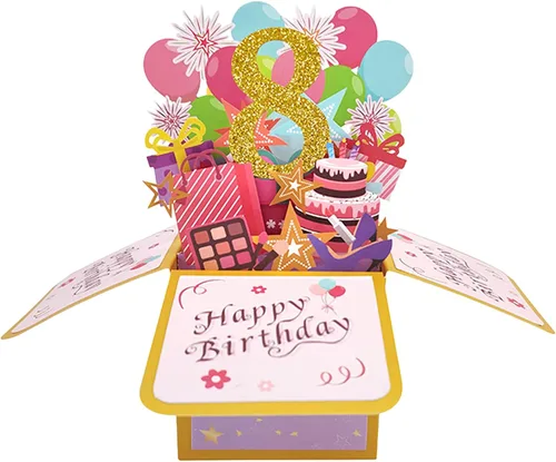 Vista 19 de Asmallgf Tarjeta Emergente Feliz 10 Cumpleaños para Hija Sobrina, Mejor Regalo de Cumpleaños para Niña Niño de 10 Años, Dulces Decoraciones