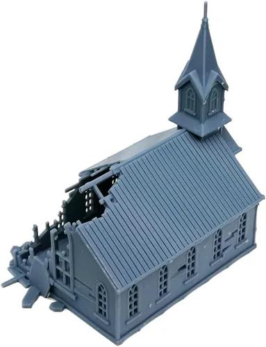 Vista 2 de Outland Models Estructura del paisaje ferroviario dañado Iglesia 1:160 N Escala