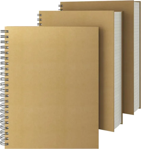 Vista 24 de EUSOAR Cuadernos para el trabajo, 1 paquete A4 de 8.3 x 11.2 pulgadas, tapa dura, rayado en espiral con renglones universitarios, 240 páginas