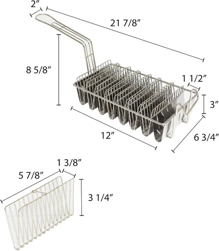 Vista 5 de TrueCraftware - Cesta de tacos de 8 ranuras de grado comercial con capacidad para 8 conchas freidoras- Cesta para tacos con asa de agarre, cesta