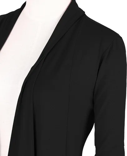 Vista 4 de Urban CoCo Cárdigan abierto frontal para mujer, manga larga, dobladillo irregular