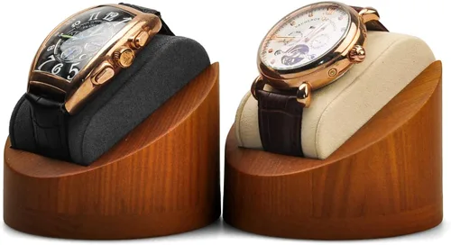 Vista 5 de Exhibición de reloj único de madera maciza Exhibición de reloj de joyería Soporte de exhibición