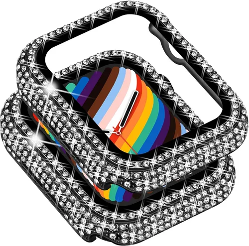 Vista 17 de Surace - Carcasa de 1.49 pulgadas compatible con Apple Watch con protector de pantalla, caja protectora general con diseño de diamantes brillantes