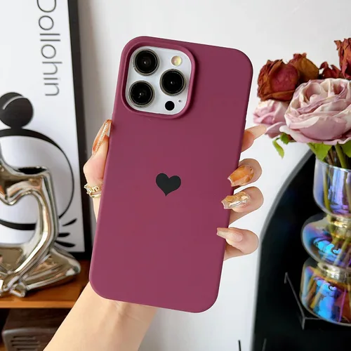 Vista 10 de Funda compatible con iPhone 13 Pro Max de silicona para mujeres y niñas, diseño de corazón azul, delgada, con forro de microfibra suave
