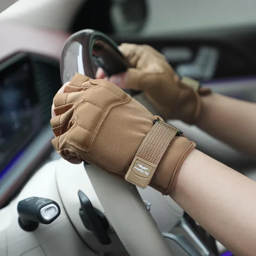 Vista 5 de FIORETTO Guantes sin dedos, guantes de medio dedo para conducir, ciclismo, tiro, caza, motocicleta, escalada, trabajo al aire libre 215801