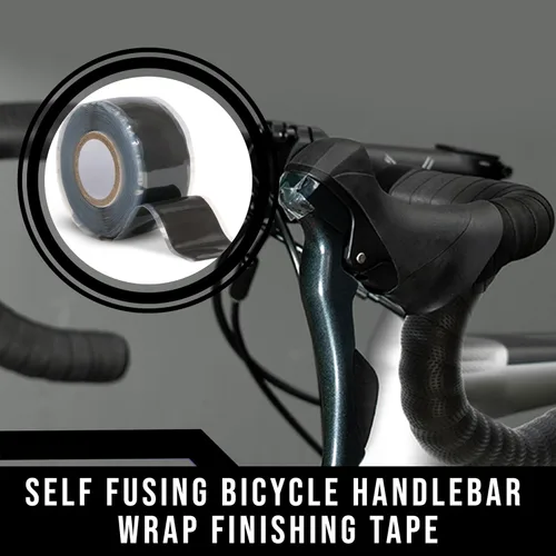 Vista 7 de Domain Cycling - Cinta de manillar de bicicleta - Cinta impermeabilizante de silicona autofusible - Rollo de 10 pies de cinta de manillar Negro