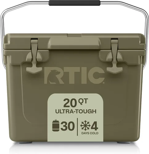 Vista 13 de RTIC Enfriador ultra resistente, caja de cofre de hielo aislada dura para playa, bebida, camping, picnic, pesca, barco, barbacoa Gris oscuro