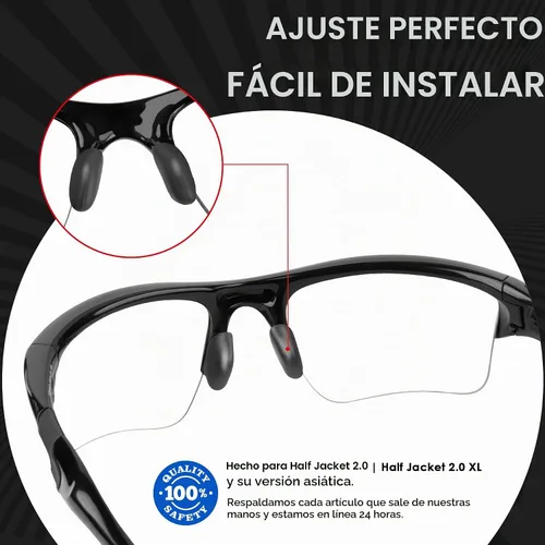 Vista 2 de BLAZERBUCK Almohadillas de nariz de repuesto para Oakley Half Jacket 2.0 OO9144/Half Jacket 2.0 XL OO9154 Sunglass Negro