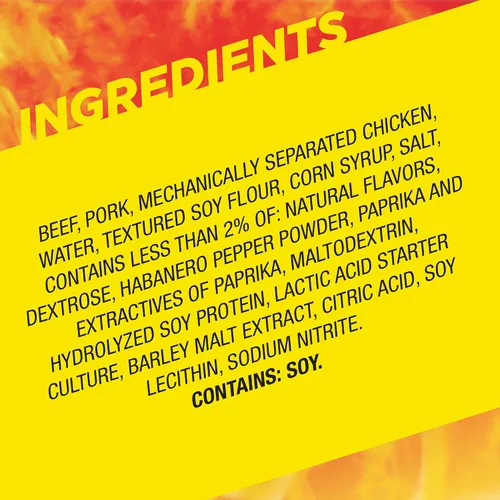 Vista 3 de Slim Jim - Palito de carne ahumada gigante, sabor Hot AF, apto para Keto, 0.97 oz 24 palitos