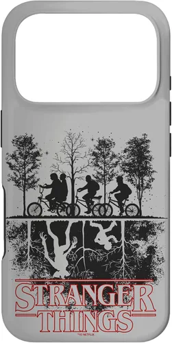 Vista 30 de Stranger Things Upside Down Hawkins Ride - Carcasa con logotipo para iPhone 17