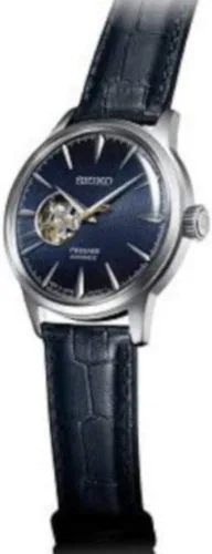 Vista 7 de SEIKO Presage Reloj automático de cuero azul con esfera azul SSA785J1, Azul, Moderno