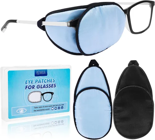 Vista 11 de eZAKKA Parches para ojos para adultos, parche para gafas, parche de seda para ojo perezoso, ambliopía, estrabismo y después de la cirugía