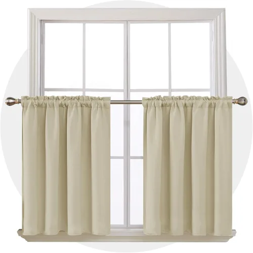 Vista 106 de Deconovo Cortinas opacas, aislamiento térmico, dobladillo para barra, reducción de ruido, certificado Oeko-TEX, cortinas de oscurecimiento