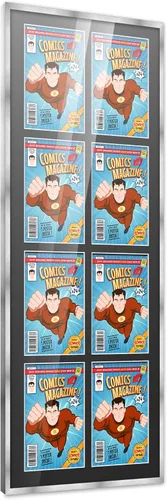 Vista 29 de Poster Palooza Marco de cómic con paspartú para 1 cómic de la Edad de Bronce publicado entre 1970 y 1985, marco de cómic negro para cómic de 7.25 x