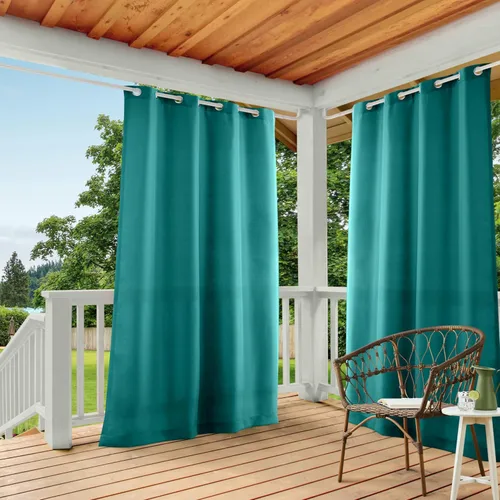 Vista 29 de Town & Country Basics Cabana - Cortinas pesadas para interiores y exteriores, opacidad de filtrado de luz con ojales en la parte superior, repelente
