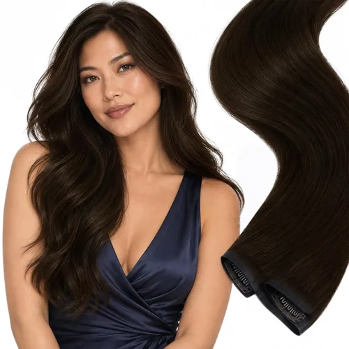 Vista 39 de Ve Sunny Extensiones de cabello humano real con clip balayage, color marrón castaño degradado a rubio, 12 pulgadas, 5 unidades, 2.82 onzas