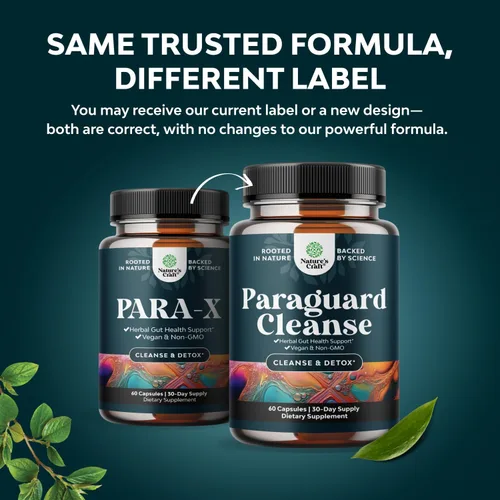 Vista 2 de PARA-X Suplemento de salud intestinal a base de hierbas, apoyo inmunológico con ajenjo y clavo de nogal negro, apoya la salud digestiva y la salud