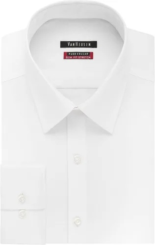 Vista 3 de Van Heusen - Camisa de vestir para hombre, corte entallado, cuello flexible, elástica, sólida.