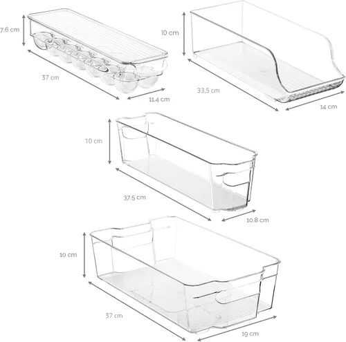 Vista 7 de Sorbus - Contenedores para refrigerador y congelador, organizador de refrigerador, contenedores de almacenamiento de alimentos apilables