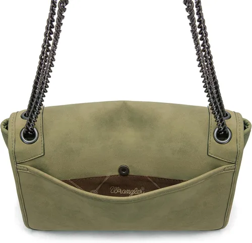 Vista 7 de Wrangler - Bolso de hombro para mujer, estilo retro, bolso cruzado con correa de cadena