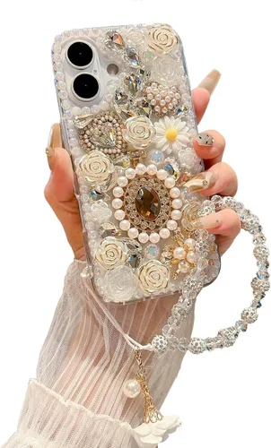 Vista 37 de iFiLOVE para iPhone 7 Plus/8 Plus Funda con Diamantes Brillantes y Correa de Flores, 3D Lujo Brillante Purpurina Cristal Diamantes de Imitación