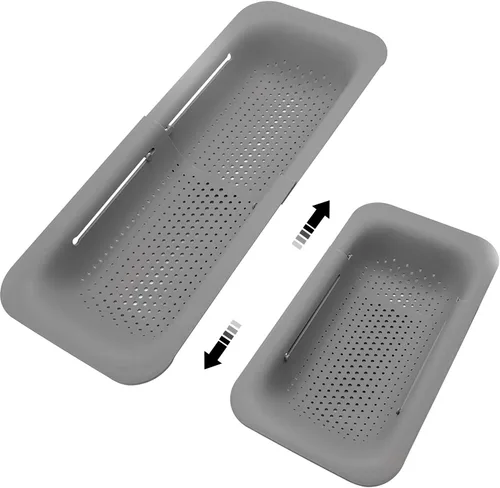 Vista 16 de Coladores y coladores plegables para fregadero y coladores de rejilla sobre el fregadero Colador plegable Colador extendible de plástico para frutas
