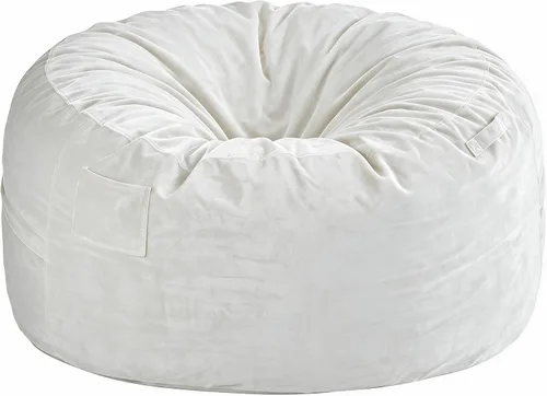 Vista 7 de Homguava - Sillón puff de 4 pies Sillón estilo puff grande de 4 pulgadas con relleno de espuma viscoelástica, sofá suave con funda de terciopelo Lima