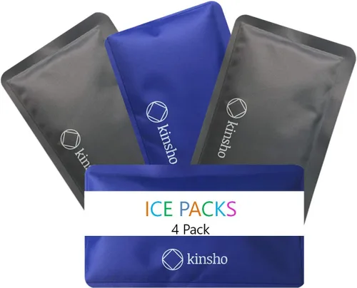 Vista 9 de kinsho Bolsa de hielo para niños, bolsa y cajas Bento, bolsas delgadas suaves reutilizables y congelables para viajes, escuela, trabajo