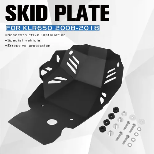 Vista 4 de Placa de deslizamiento de motor de repuesto Worldmotop para Kawasaki KLR650 KLR 650 2008-2023, cubierta protectora del motor de motocicleta (negra)