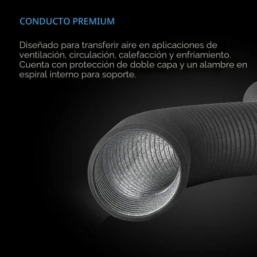 Vista 2 de AC Infinity Conducto de aluminio flexible de 4 pulgadas, protección resistente de cuatro capas, 25 pies de largo para calefacción, refrigeración