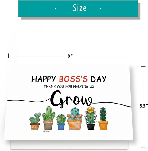 Vista 6 de Huameigf Tarjeta de feliz día del jefe, linda tarjeta de regalo para jefa, tarjeta de agradecimiento de empleado, divertida tarjeta de regalo