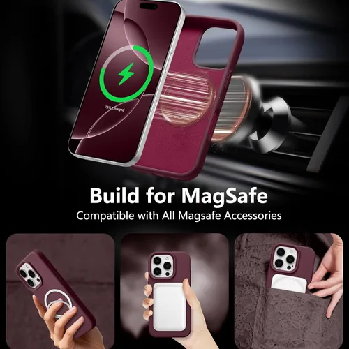 Vista 62 de Funda magnética de silicona para iPhone 13 Pro, color blanco antiguo [Compatible con Magsafe] [Forro de microfibra suave antiarañazos], funda