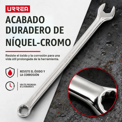 Vista 7 de URREA Llave combinada extra larga de 12 puntos de 0.394 in, métrica Llave individual