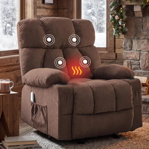 Vista 11 de Rocker - Silla reclinable para sala de estar con masaje por vibración y Gris