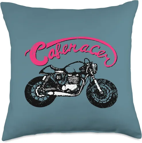 Vista 5 de American Cafe Racer Motorcycle Apparel and Merch Cafe Racer Biker - Cojín de 16 x 16 pulgadas, multicolor