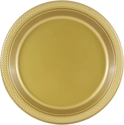 Vista 35 de Platos para fiesta de plástico redondos y cuadrados colorido de 7, 8, y 9 pulgadas, 10/20 platos por paquete, Negro