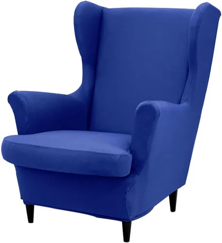 Vista 24 de Fundas para silla Wingback, 2 piezas, fundas elásticas para sillón de ala de color sólido con parte inferior elástica, protector de muebles