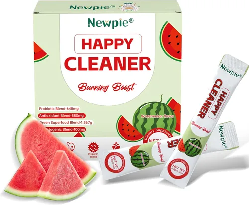Vista 9 de Newpie Superfoods Happy Cleaner - Polvo probiótico y probiótico con sabor a sandía, fibra orgánica, sin azúcar, salud intestinal, antioxidante