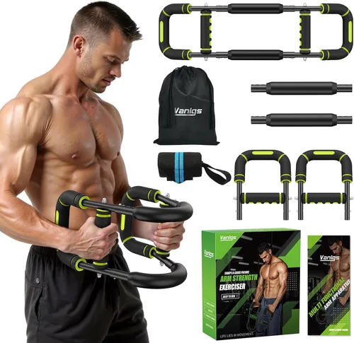 Vista 10 de Twister Arm Trainer for Men, Chest Workout Equipment 5-Level Adjustable (40-130lb) with Ergonomic 27° Targets Biceps/Clip/Thigh, Portable Exerciser