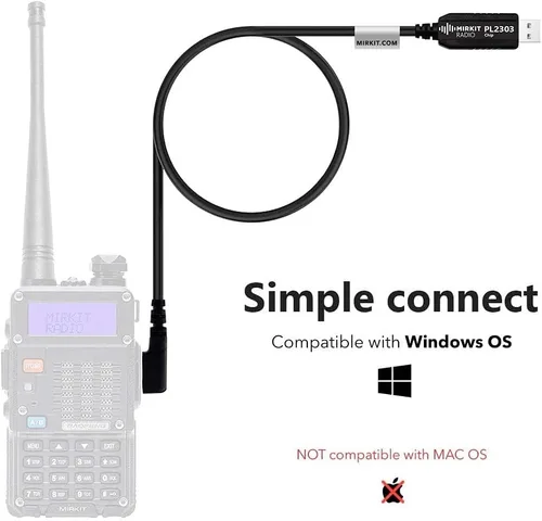 Vista 5 de MIRKIT Cable de programación USB modelo básico PL2303 Chip para radios portátiles Baofeng de dos vías: UV-5R, 5RA, 5R Plus, 5RE, bf F8HP, UV3R Plus
