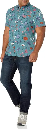Vista 5 de Goodthreads Camisa de popelina estampada de manga corta para hombre