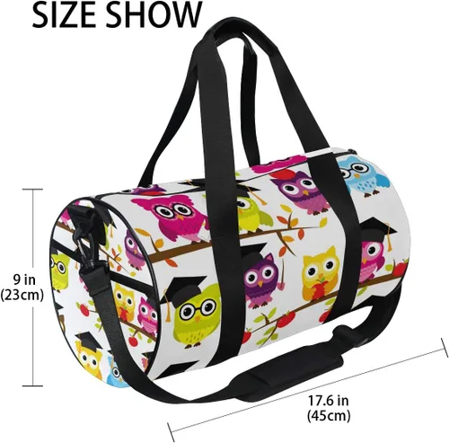 Vista 4 de Use4 Hipster Owl Olwet Bird Travel Duffel Bag Sport Gym Luggage Bag