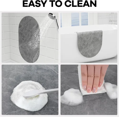 Vista 6 de Hargiis Alfombra de baño suave y absorbente, para ducha y suelo, antideslizante, lavable a máquina, para frente de bañera y ducha